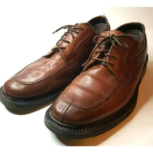 Alfani Italian Leather Shoes Italy Mens 9 Medium Brown Laceup Style Kennedy